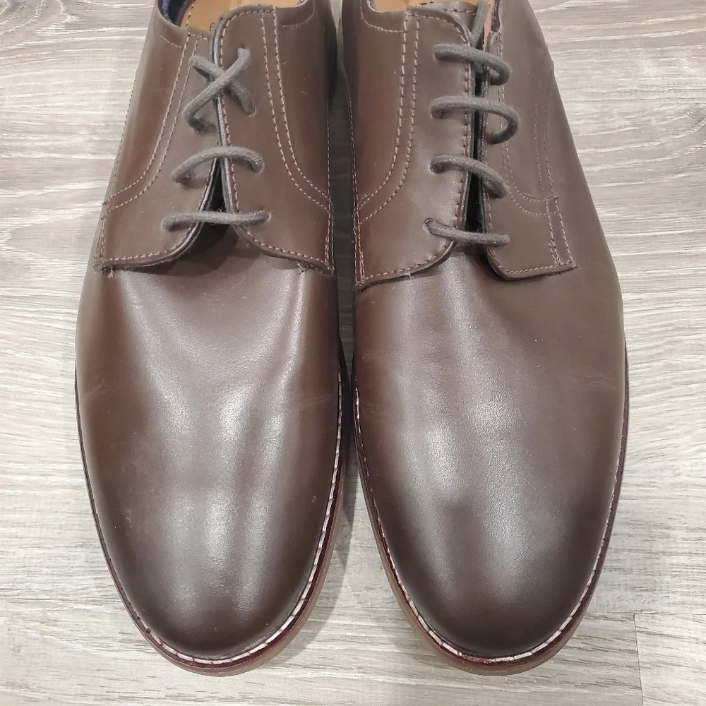 NEW Ben Sherman Birk Plain Toe Brown Leather Shoes